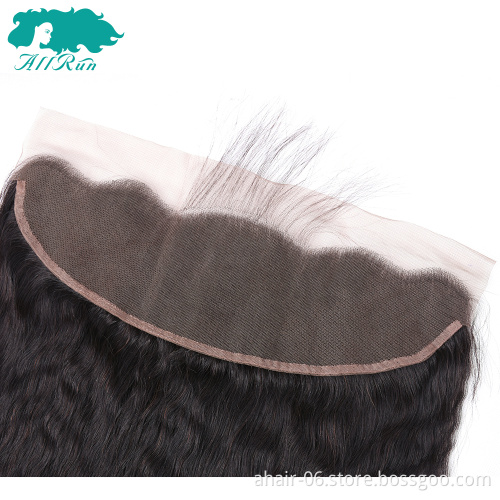 Wholesale price brazilian human hair yaki kinky straight lace frontal